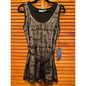 Simply Vera Vera Wang Black Gray SequinTank Top✨
